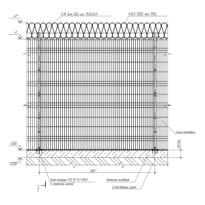 Заграждение сетчатое с панелью сварной 4мм и 5мм (по ЦСБД.425729.086 ТУ)