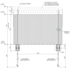 Секция заграждения "ЦСС ПРОФЛИСТ" ЦСБД.7018.10.000 на фланцевом соединении
